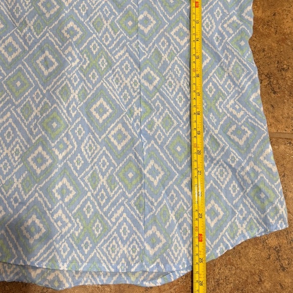 New Eden & Olivia Cotton Geometric Tribal Quarter Button Down Shirt XL Lightweig - Picture 5 of 9